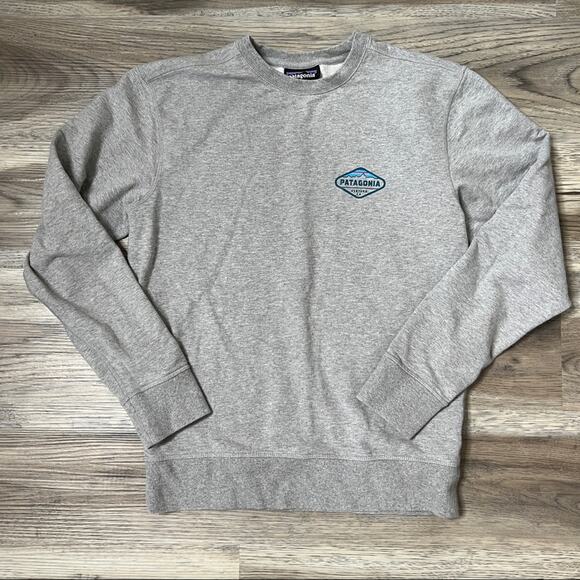 Patagonia Fitz Roy Crew Neck Sweatshirt Grey sz XS